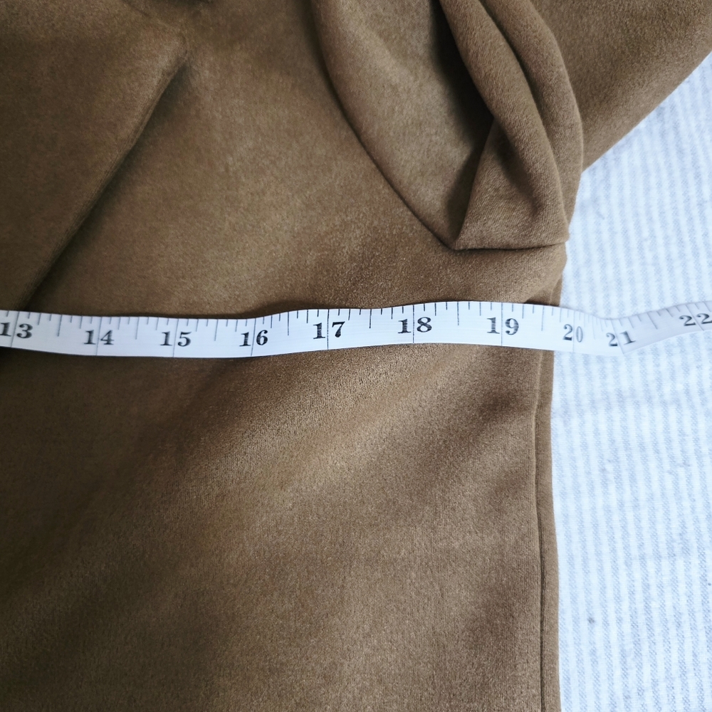 Ambiance Women's Tan Ultra Suede Single Button Trench Coat Size S - Picture 9 of 12